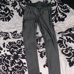 grey metallic leggings